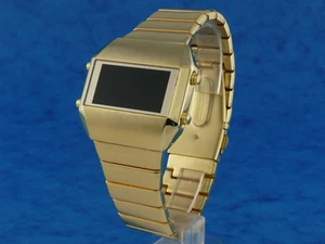 GOLD Rare Old Vintage 70s 1970s Style LED LCD DIGITAL Retro watch gts - Picture 1 of 6