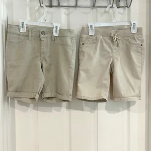 SO Girls Youth Bermuda Khaki Tan Shorts Sz 10/12 Bundle Uniform Pockets - Picture 1 of 14