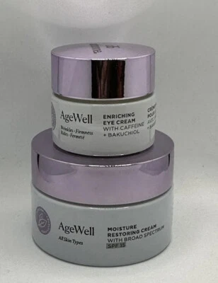 Arbonne Agewell Moisture Restoring Cream 50ml & Enriching Eye Cream 15ml Set