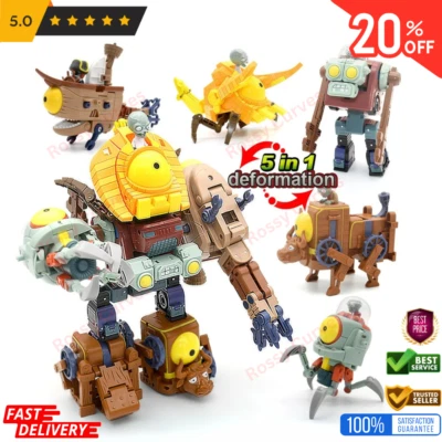 Figura de acción 5 en 1 Plantas vs Zombis JEFE ROBOT Juguetes Niños Muñeca Set Modelo Regalo Foto 1 de 4