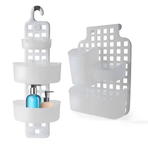 Cabinet Over Door Hanging Shower Organiser Caddy With Hook Bathroom Storage Tidy - Picture 1 of 9