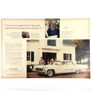Lincoln 1959 DE COLECCIÓN ANUNCIO IMPRESO 2 páginas coche blanco Whitney Stone equipo ecuestre de Estados Unidos caballo - Imagen 1 de 4