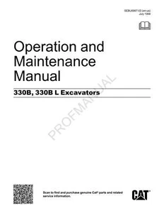 Caterpillar 330B 330B L Manuale di manutenzione operatori escavatore - Foto 1 di 1
