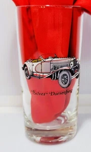 Vintage Automobile Silver Duesenberg Car Drinking Glass Tumbler 12 oz - Picture 1 of 6