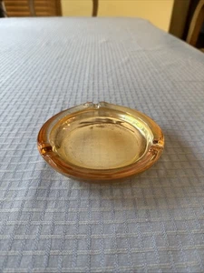 Vintage Iridescent Glass Ashtray Smoking Collectible Peach Carnival Glass - Picture 1 of 8