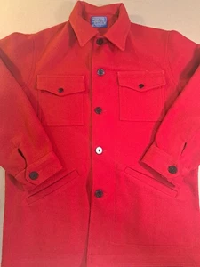 VTG Pendleton Jacket Mens M Red Wool Blazer Sport Coat Shacket USA Made - Picture 1 of 9
