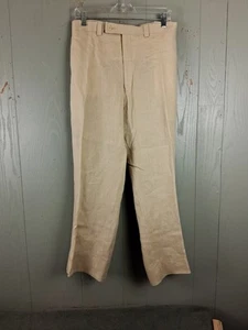 Calvin Klein Pants Mens 46 Biege 100% Linen Actual 44X 26 Resort Vacation Travel - Picture 1 of 10
