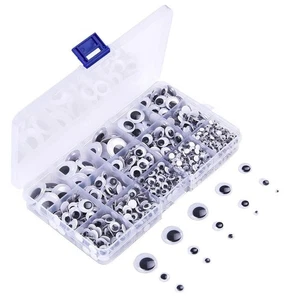 1220 Pcs Self Adhesive Googly Wiggle Eyes for DIY Crafts, Assorted Sizes - Picture 1 of 7