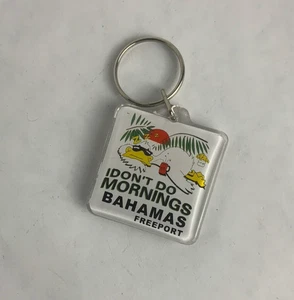 Vintage Keychain. Freeport Bahamas I Don’t Do Mornings - Picture 1 of 5