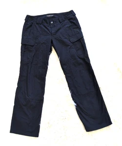 5.11 TACTICAL Womens Size 10 Cotton Canvas Cargo Tech Pants Navy Blue Snap - Picture 1 of 13