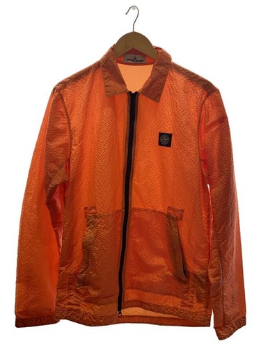 STONE ISLAND Seersucker giacca sovracamicia nylon arancione M 731511534 #EG ADA