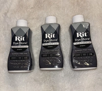 Lote de 3 tintes RIT más sintéticos 7,0 fl oz tinte de tela de grafito nuevo sin etiquetas sellado 2025 Foto 1 de 4