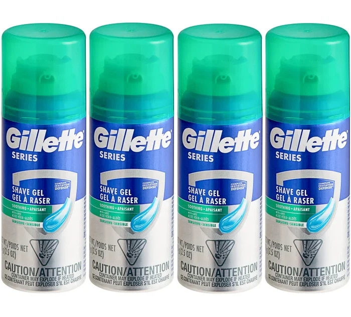 Paquete de 4 Gel de Afeitar Piel Sensible Serie Gillette con Aloe - 70 g - 2,5 oz Foto 1 de 1