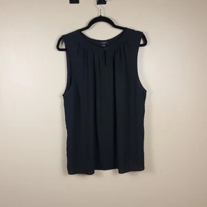 Blusa plisada negra sin mangas Talbots talla 3XP - Imagen 1 de 9