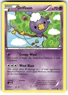Pokémon TCG Drifloon 34/101 Common NM - Image 1 of 2
