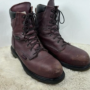 Red Wing Shoes Brown Leather Boots Durable Lace-Up Design Goretex size 12 - Picture 1 of 10