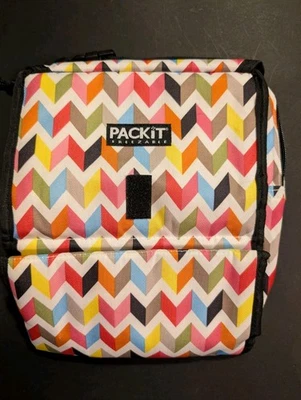 PACKIT Freezable  FOLD & FREEZE  LUNCH BAG  Multicolor Chevron  - Image 1 of 4