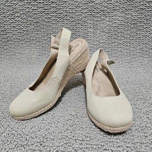 Zapatos de tacón de cuña alpargata de lona beige para mujer Kim Rogers talla 8,5 M - Imagen 1 de 9