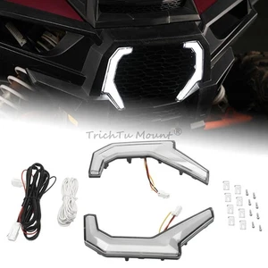UTV Front LED Fang Accent Lights Clear Len Fit for Polaris RZR XP 1000 2014-2018 - Picture 1 of 24