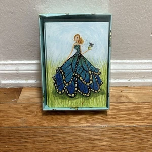 Papyrus Bella Pilar Glitter Butterfly Dress Blank Notecard Greeting Cards 9 - Picture 1 of 2