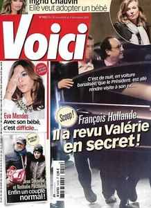 VOICI n°1412 28/11/2014 F.Hollande & Trierweiler/ E.Mendes/ I.Chauvin/ Dujardin - Picture 1 of 1