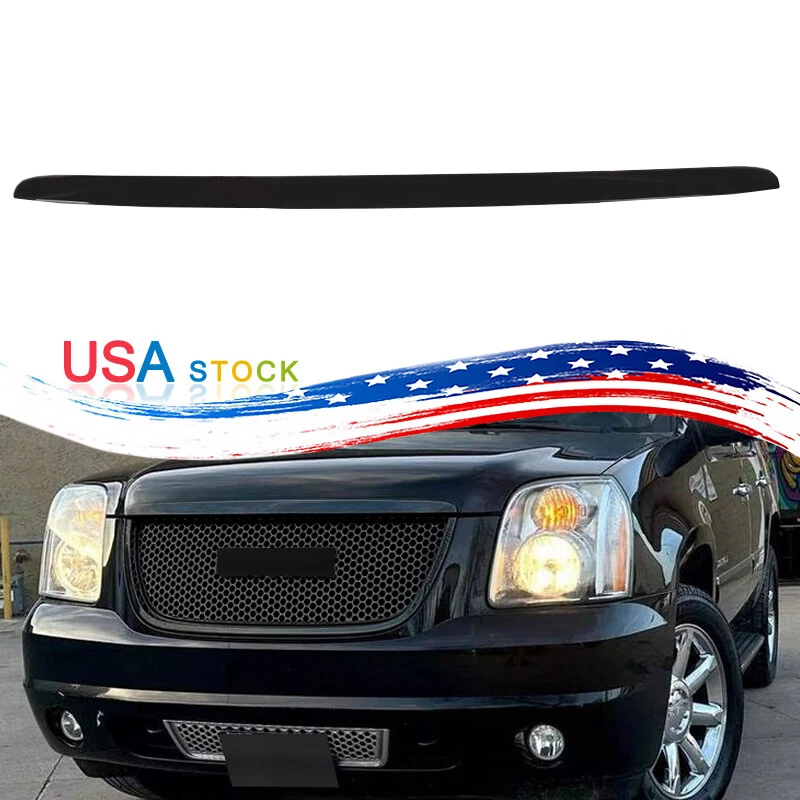 Gloss Black Front Bumper Hood Panel Trim Molding For GMC Yukon XL Denali 2007-14 Foto 1 de 4