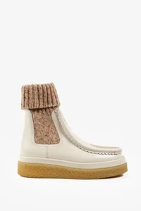 Chloe Beige Jamie Sock Boots, Size US 8 - Picture 1 of 9