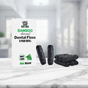 Recarga de hilo dental BOONBOO, hilo tejido de carbón de bambú, 8 cabezales, como nuevo - Imagen 1 de 6