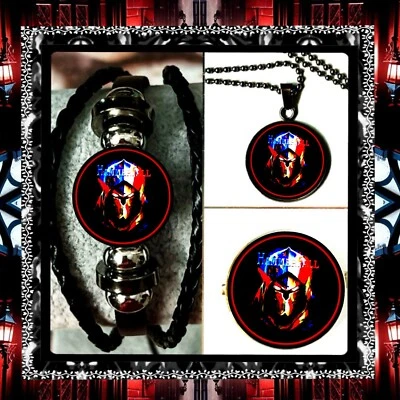 HAMMERFALL  SWEDISH POWER METAL 🇺🇸SET OF THREE 🇺🇸 BRACELET➕NECKLACE➕PIN Foto 1 de 2