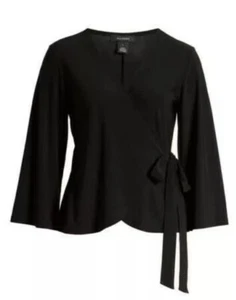 Top envolvente negro con corbata halógena - talla XS pequeña - Imagen 1 de 8