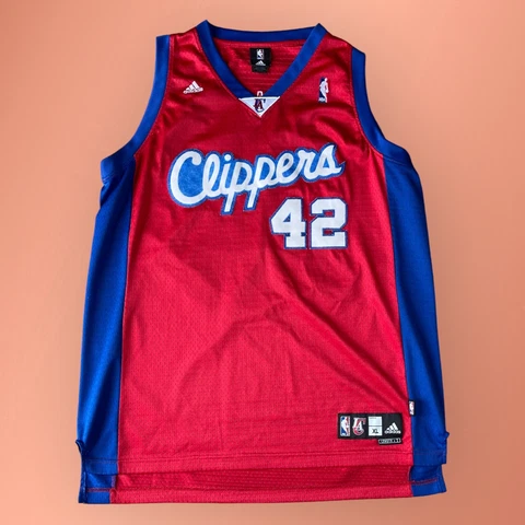Vintage Red LA Clippers Elton Brand #42 Adidas NBA Authentic Jersey Size XL Cover