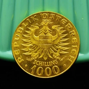 1976 Austria 1000 Shillings BU Babenburg Dynasty 90% Gold - Picture 1 of 2