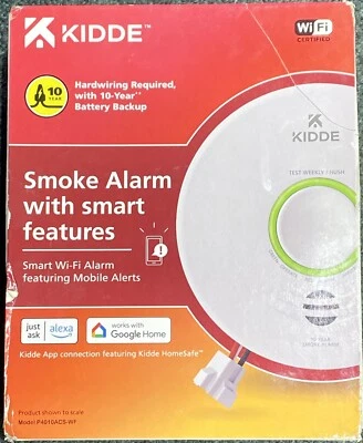 Detector de humo inteligente Kidde P4010ACS-WF WiFi cableado NUEVO EN CAJA Foto 1 de 3