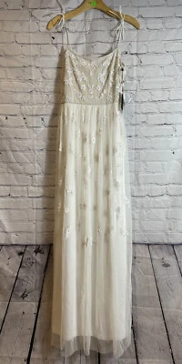 Nuevo Vestido Bhldn x Adrianna Papell Marfil Cuentas Tul Talla 6 Foto 1 de 4