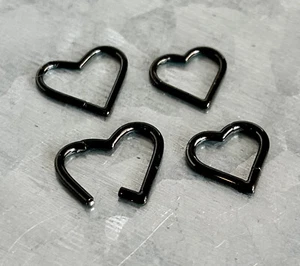 1pc Heart Hinged Segment Ring Hoop Helix Daith Septum Implant Grade Titanium - Picture 1 of 4