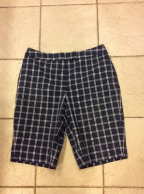 Pantalones Cortos Jones New York Para Mujer Firma Elastizados para Caminar Azul a Cuadros Talla 8 Foto 1 de 4