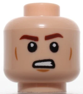 Lego Light Nougat Sided Brown Eyebrows Cheek Lines Chin Dimple - Picture 1 of 2