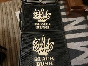 TWO Black Bush Whiskey Bar Mats 13 1/2 “ L. 10 3/4” W - Picture 1 of 1