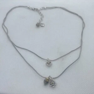 BRIGHTON FIRST LOVE Heart Crystal Charm Double Strands NECKLACE - Bild 1 von 7