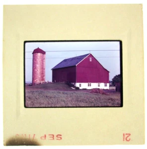 vintage 1971 Ektachrome 35mm Slide Tower Silo Barn Countryside - Picture 1 of 3