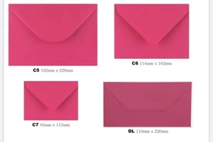 Sobres C5/C6/DL ROSA FUCSIA para tarjetas de felicitación boda invitación manualidades - Imagen 1 de 7