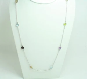Collana da donna Tormaline Multicolore in Oro Bianco 18 Kt e pietre nuova - Foto 1 di 6