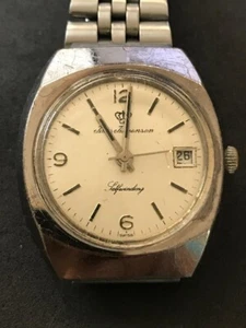 JULES JURGENSEN WHITE DIAL 17J DATEJUST 38MM  Self Wind Watch Work well (#1035) - Picture 1 of 8