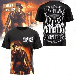 American Kid Rock Born Free 2025 Tour 3D T-Shirt SG850 - Picture 1 of 3