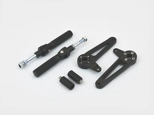 Custom - Alloy Folding Universal Rearset Footrests - Black - Picture 1 of 3