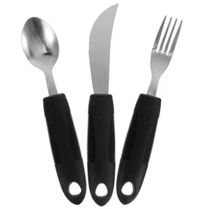 3 Pcs Thick Handle Silverware Weighted Utensils for Tremor Elder - Picture 1 of 12