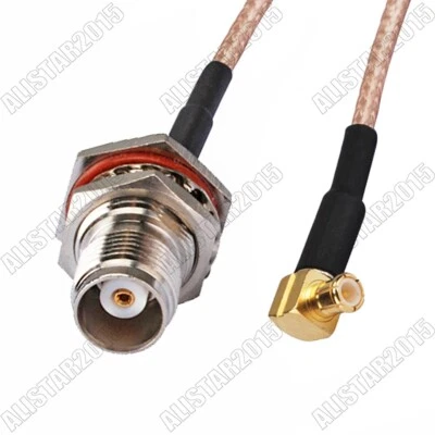 MCX Male Right Angle to TNC Female Bulkhead O-Ring Pigtail Cable RG316 15cm WiFi - Image 1 of 4