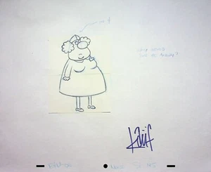 BOB & MARGARET Producción FIRMADO TODD KAUFFMAN Modelo de Personaje Diseño Lápiz #BM - Imagen 1 de 2