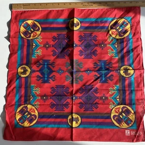 PARIS USA BANDANA Native American Thunderbird Bison Retire Red Rainbow New South - Picture 1 of 8