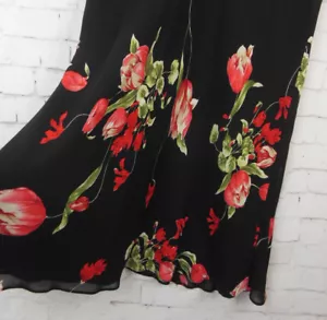 * Neu ohne Etikett Talbots schwarz und rot Blumenmuster zweilagig voller Rock Gr. 6 #4099 - Bild 1 von 4